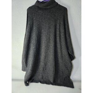 H&M Sweater Womens XL Gray Turtleneck Cozy Knit Pullover Long Tunic Relaxed Fit